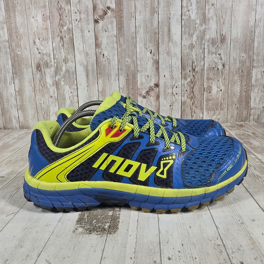 Inov-8 Roadclaw 275 Mens Blue Neon Yellow Road Running Shoes Size 11